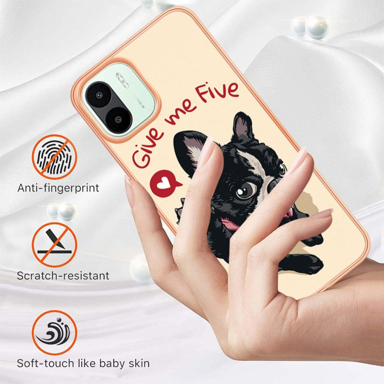 For Xiaomi Redmi A1 Electroplating Marble Dual-side IMD Phone Case(Lucky Dog) - Xiaomi Cases by buy2fix | Online Shopping UK | buy2fix