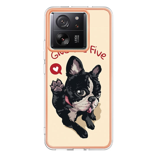 For Xiaomi 13T/13T Pro Electroplating Marble Dual-side IMD Phone Case(Lucky Dog) by buy2fix