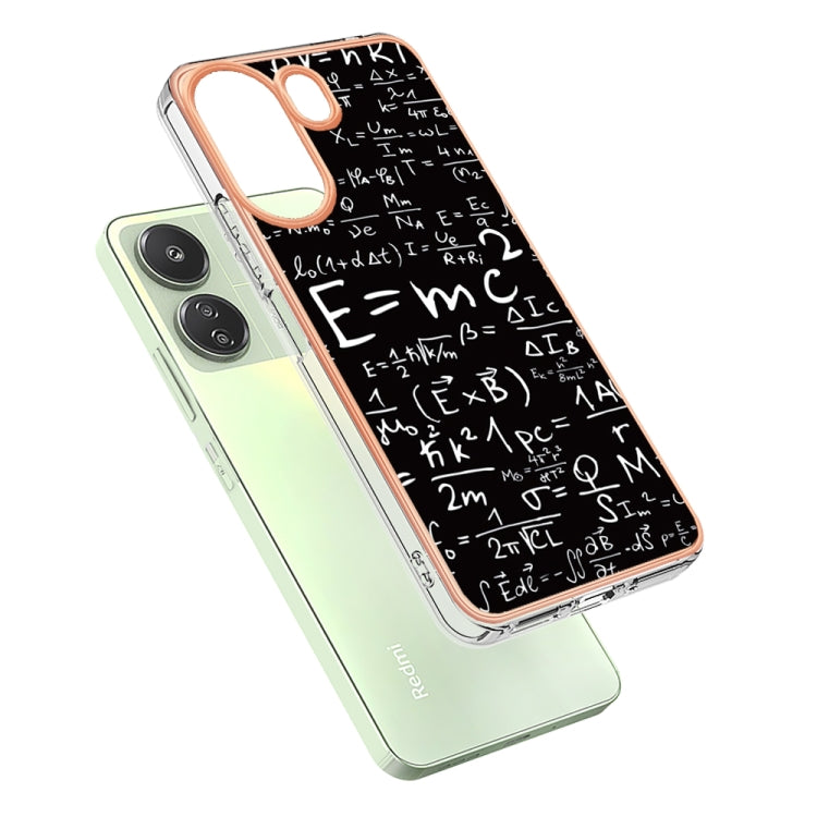 For Xiaomi Redmi 13C 4G Electroplating Marble Dual-side IMD Phone Case(Equation) - 13C Cases by buy2fix | Online Shopping UK | buy2fix