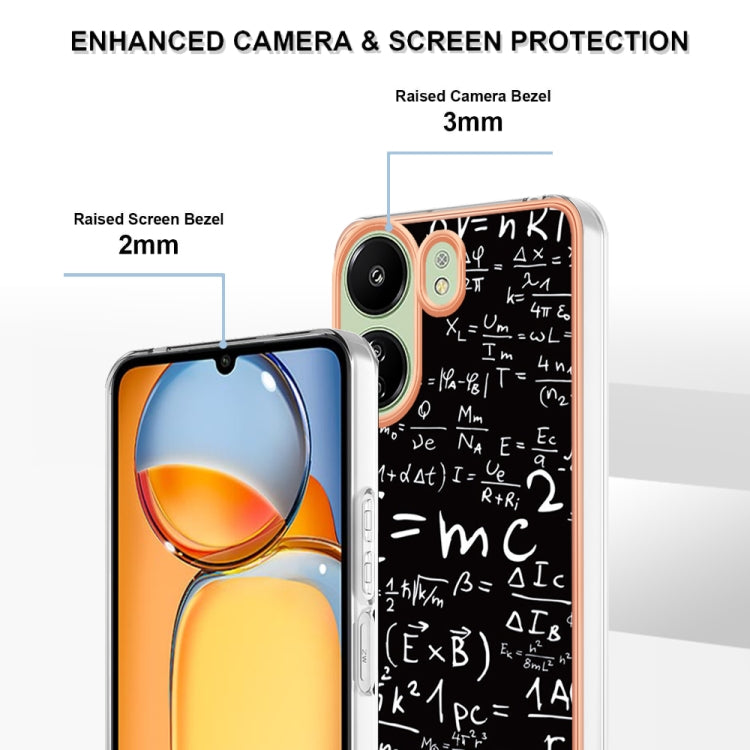 For Xiaomi Redmi 13C 4G Electroplating Marble Dual-side IMD Phone Case(Equation) - 13C Cases by buy2fix | Online Shopping UK | buy2fix