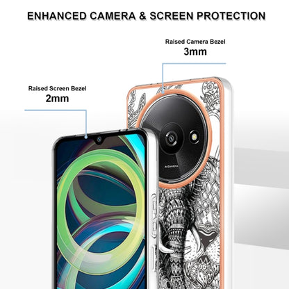 For Xiaomi Redmi A3 Electroplating Marble Dual-side IMD Phone Case(Totem Elephant) - Xiaomi Cases by buy2fix | Online Shopping UK | buy2fix