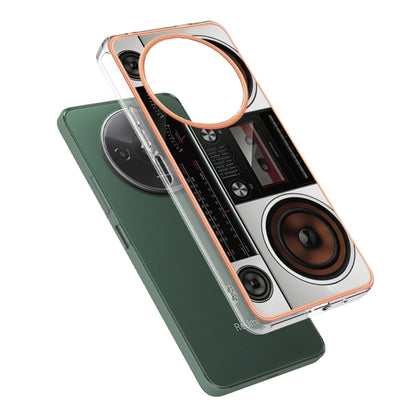 For Xiaomi Redmi A3 Electroplating Marble Dual-side IMD Phone Case(Retro Radio) - Xiaomi Cases by buy2fix | Online Shopping UK | buy2fix