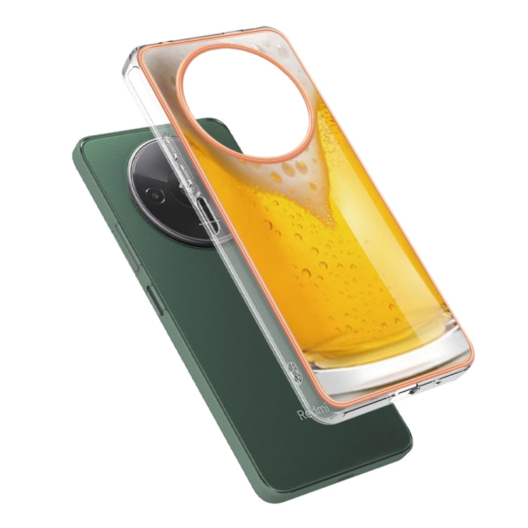 For Xiaomi Redmi A3 Electroplating Marble Dual-side IMD Phone Case(Draft Beer) - Xiaomi Cases by buy2fix | Online Shopping UK | buy2fix