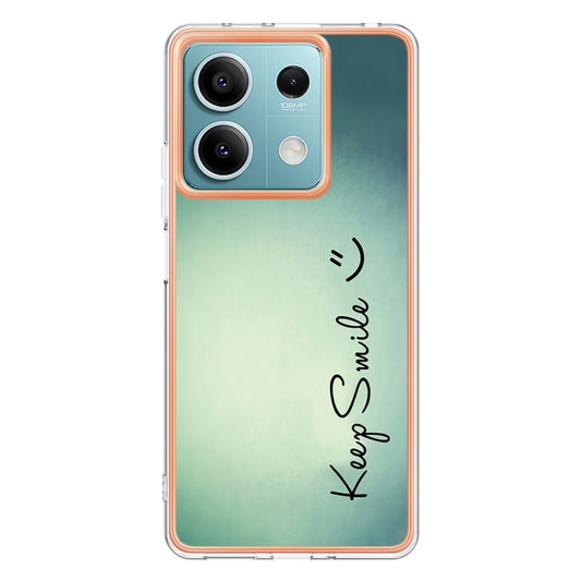 For Xiaomi Redmi Note 13 5G Electroplating Marble Dual-side IMD Phone Case(Smile) by buy2fix