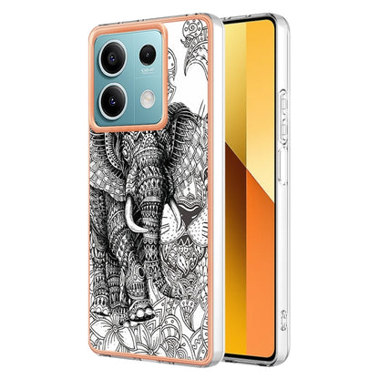 For Xiaomi Redmi Note 13 5G Electroplating Marble Dual-side IMD Phone Case(Totem Elephant) - Note 13 Cases by buy2fix | Online Shopping UK | buy2fix