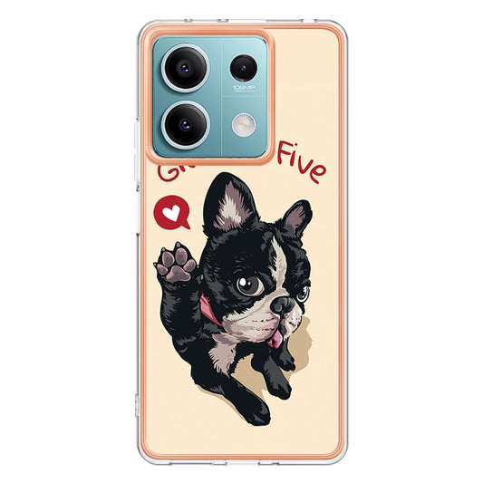 For Xiaomi Redmi Note 13 5G Electroplating Marble Dual-side IMD Phone Case(Lucky Dog) by buy2fix