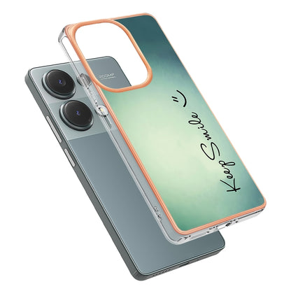 For Xiaomi Redmi Note 13 Pro 4G/Poco M6 Pro 4G Electroplating Marble Dual-side IMD Phone Case(Smile) - Note 13 Pro Cases by buy2fix | Online Shopping UK | buy2fix