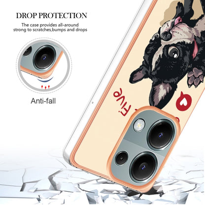 For Xiaomi Redmi Note 13 Pro 4G/Poco M6 Pro 4G Electroplating Marble Dual-side IMD Phone Case(Lucky Dog) - Note 13 Pro Cases by buy2fix | Online Shopping UK | buy2fix