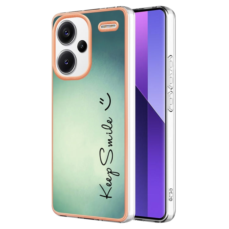 For Xiaomi Redmi Note 13 Pro+ 5G Electroplating Marble Dual-side IMD Phone Case(Smile) - Note 13 Pro+ Cases by buy2fix | Online Shopping UK | buy2fix