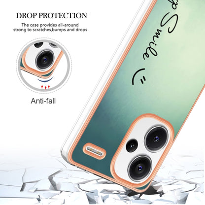 For Xiaomi Redmi Note 13 Pro+ 5G Electroplating Marble Dual-side IMD Phone Case(Smile) - Note 13 Pro+ Cases by buy2fix | Online Shopping UK | buy2fix