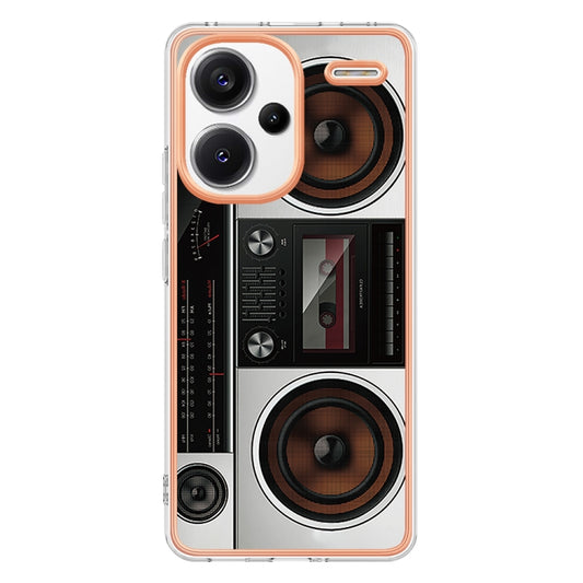 For Xiaomi Redmi Note 13 Pro+ 5G Electroplating Marble Dual-side IMD Phone Case(Retro Radio) by buy2fix