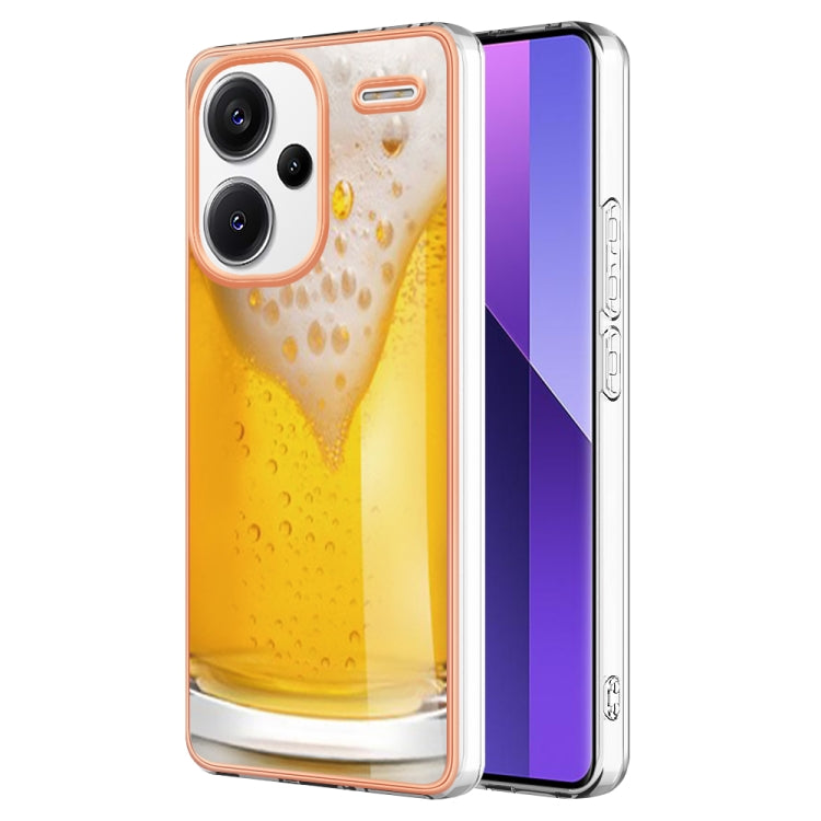 For Xiaomi Redmi Note 13 Pro+ 5G Electroplating Marble Dual-side IMD Phone Case(Draft Beer) - Note 13 Pro+ Cases by buy2fix | Online Shopping UK | buy2fix