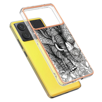 For Xiaomi Poco X6 Pro / Redmi K70E Electroplating Marble Dual-side IMD Phone Case(Totem Elephant) - K70E Cases by buy2fix | Online Shopping UK | buy2fix