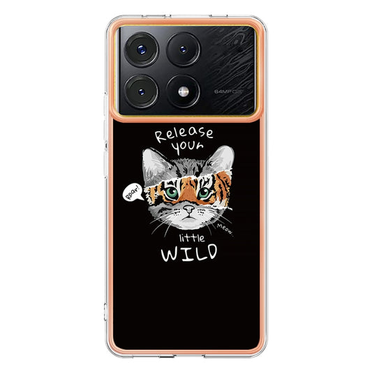 For Xiaomi Poco X6 Pro / Redmi K70E Electroplating Marble Dual-side IMD Phone Case(Natural Growth) by buy2fix