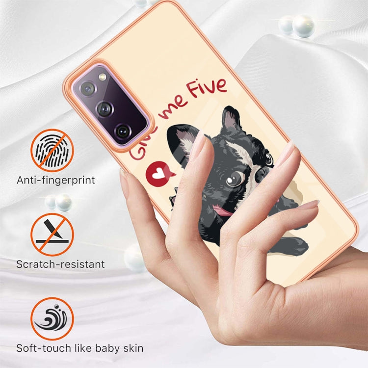 For Samsung Galaxy S20 FE Electroplating Marble Dual-side IMD Phone Case(Lucky Dog) by buy2fix