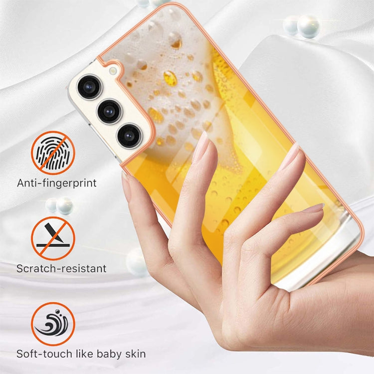 For Samsung Galaxy S22+ 5G Electroplating Marble Dual-side IMD Phone Case(Draft Beer) - Galaxy S22+ 5G Cases by buy2fix | Online Shopping UK | buy2fix