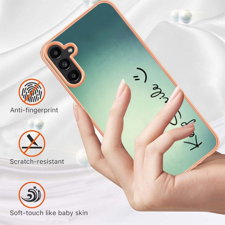 For Samsung Galaxy A55 5G Electroplating Marble Dual-side IMD Phone Case(Smile) by buy2fix