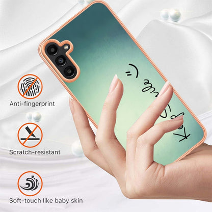 For Samsung Galaxy A55 5G Electroplating Marble Dual-side IMD Phone Case(Smile) by buy2fix