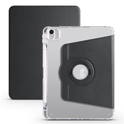 For iPad Pro 11 2022 / Air 10.9 2022 Clear Acrylic 360 Rotation Detachable Leather Tablet Case(Black) - iPad Pro 11 (2022/2021) Cases by buy2fix | Online Shopping UK | buy2fix