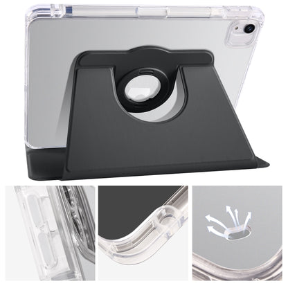 For iPad Pro 11 2022 / Air 10.9 2022 Clear Acrylic 360 Rotation Detachable Leather Tablet Case(Black) - iPad Pro 11 (2022/2021) Cases by buy2fix | Online Shopping UK | buy2fix