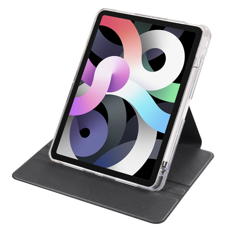 For iPad Pro 11 2022 / Air 10.9 2022 Clear Acrylic 360 Rotation Detachable Leather Tablet Case(Black) - iPad Pro 11 (2022/2021) Cases by buy2fix | Online Shopping UK | buy2fix