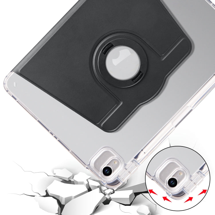 For iPad Pro 11 2022 / Air 10.9 2022 Clear Acrylic 360 Rotation Detachable Leather Tablet Case(Black) - iPad Pro 11 (2022/2021) Cases by buy2fix | Online Shopping UK | buy2fix