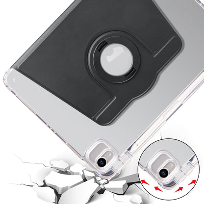 For iPad Pro 11 2022 / Air 10.9 2022 Clear Acrylic 360 Rotation Detachable Leather Tablet Case(Black) - iPad Pro 11 (2022/2021) Cases by buy2fix | Online Shopping UK | buy2fix