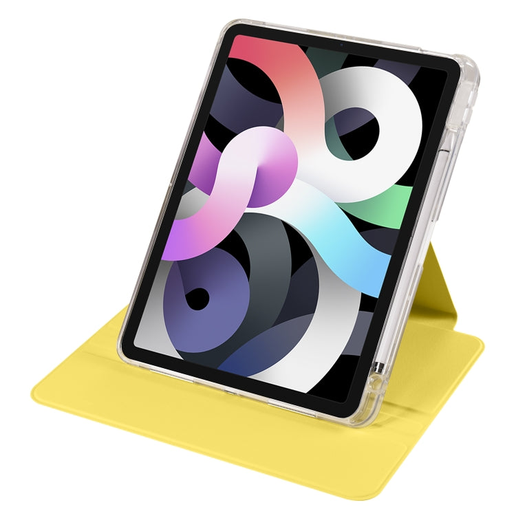For iPad Pro 11 2022 / Air 10.9 2022 Clear Acrylic 360 Rotation Detachable Leather Tablet Case(Yellow) - iPad Pro 11 (2022/2021) Cases by buy2fix | Online Shopping UK | buy2fix