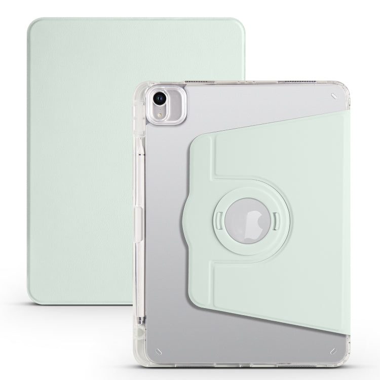 For iPad Pro 11 2022 / Air 10.9 2022 Clear Acrylic 360 Rotation Detachable Leather Tablet Case(Light Green) - iPad Pro 11 (2022/2021) Cases by buy2fix | Online Shopping UK | buy2fix
