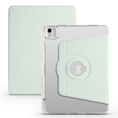 For iPad Pro 11 2022 / Air 10.9 2022 Clear Acrylic 360 Rotation Detachable Leather Tablet Case(Light Green) - iPad Pro 11 (2022/2021) Cases by buy2fix | Online Shopping UK | buy2fix