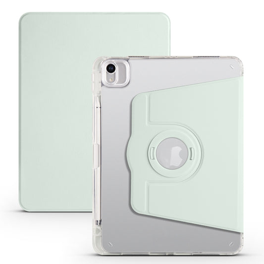 For iPad Pro 11 2022 / Air 10.9 2022 Clear Acrylic 360 Rotation Detachable Leather Tablet Case(Light Green) - iPad Pro 11 (2022/2021) Cases by buy2fix | Online Shopping UK | buy2fix