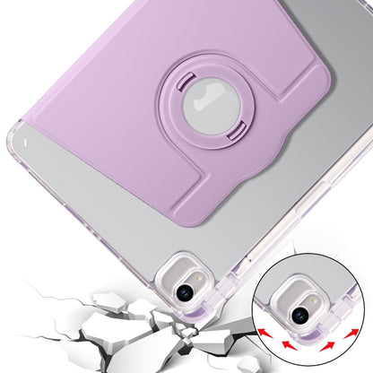 For iPad Air 11 2024 Clear Acrylic 360 Rotation Detachable Leather Tablet Case(Light Purple) - iPad Air 11 2024 Cases by buy2fix | Online Shopping UK | buy2fix