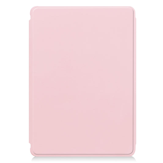 For Samsung Galaxy Tab S9 360 Rotation Transparent Smart Leather Case with Keyboard(Pink) by buy2fix