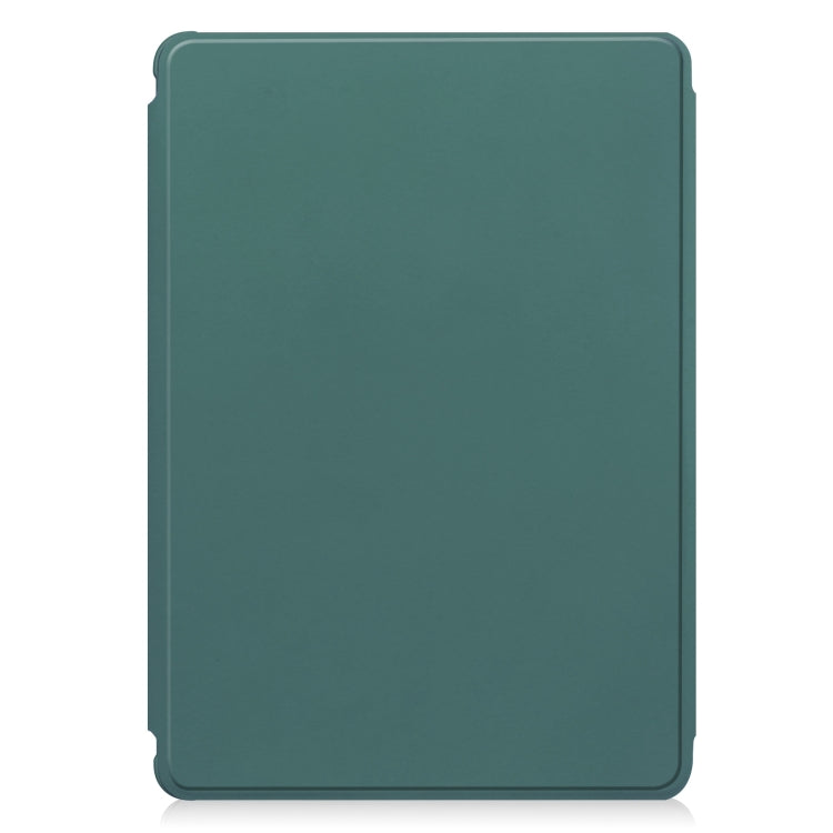 For Samsung Galaxy Tab S9 FE+ 360 Rotation Transparent Smart Leather Case with Keyboard(Dark Green) - Galaxy Tab S9 FE+ by buy2fix | Online Shopping UK | buy2fix