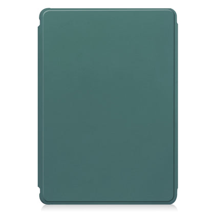 For Samsung Galaxy Tab S9 FE 360 Rotation Transparent Smart Leather Case with Keyboard(Dark Green) - Galaxy Tab S9 FE by buy2fix | Online Shopping UK | buy2fix
