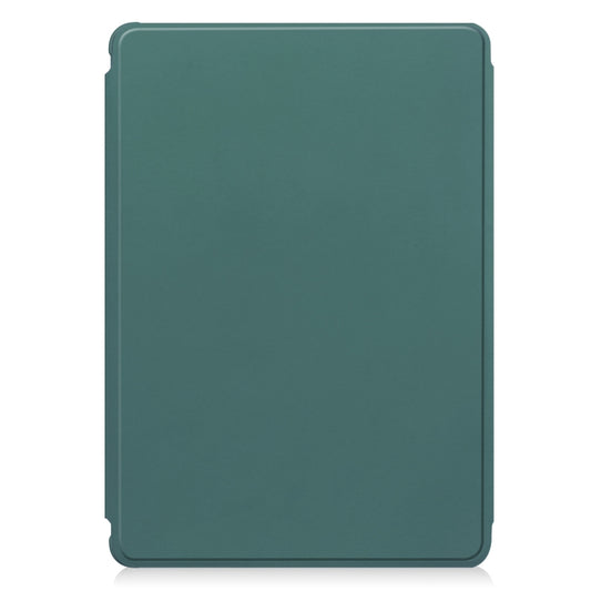For Samsung Galaxy Tab S9 FE / S10 FE 360 Rotation Transparent Smart Leather Case with Keyboard(Dark Green) by buy2fix