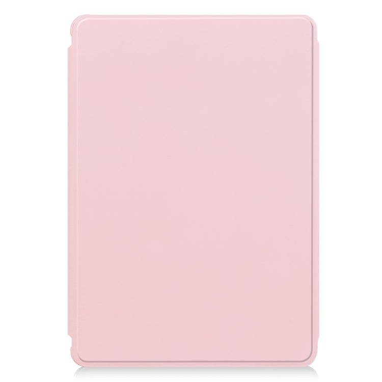 For Samsung Galaxy Tab S9 FE 360 Rotation Transparent Smart Leather Case with Keyboard(Pink) - Galaxy Tab S9 FE by buy2fix | Online Shopping UK | buy2fix