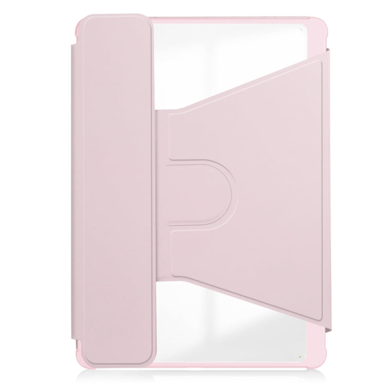 For Samsung Galaxy Tab A9+ 360 Rotation Transparent Smart Leather Case with Keyboard(Pink) - Galaxy Tab A9+ by buy2fix | Online Shopping UK | buy2fix