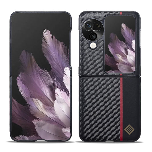 For OPPO Find N3 Flip LC.IMEEKE 3 in 1 Carbon Fiber Texture Shockproof Phone Case(Black) - Find N3 Flip Cases by LC.IMEEKE | Online Shopping UK | buy2fix