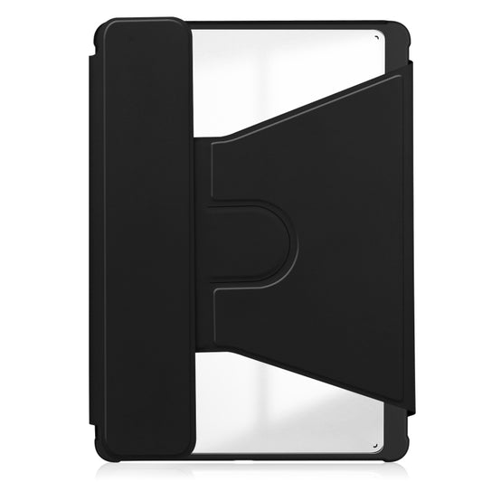 For Samsung Galaxy Tab S9+ 360 Rotation Transparent Smart Leather Case(Black) by buy2fix