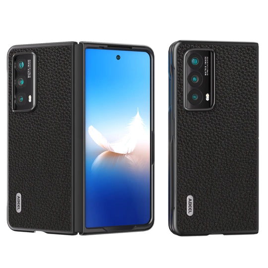 For Honor Magic Vs2 ABEEL Genuine Leather Litchi Texture Phone Case(Black)