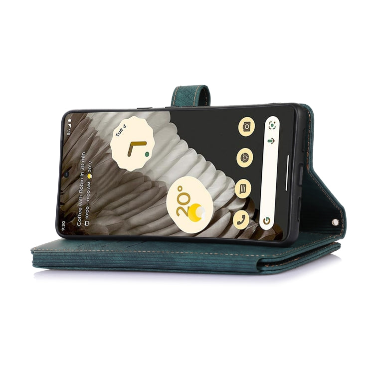 For Google Pixel 7 Pro Dream 9-Card Wallet Zipper Bag Leather Phone Case(Green) by buy2fix