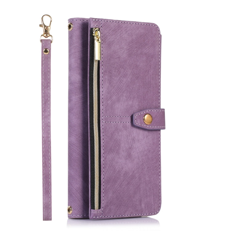 For Google Pixel 7 Pro Dream 9-Card Wallet Zipper Bag Leather Phone Case(Purple) - Google Cases by buy2fix | Online Shopping UK | buy2fix