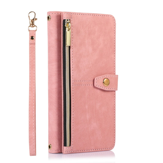 For Google Pixel 6a Dream 9-Card Wallet Zipper Bag Leather Phone Case(Pink) by buy2fix