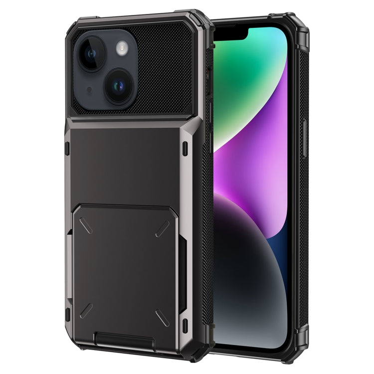 For iPhone 15 Scratch-Resistant Shockproof Heavy Duty Rugged Armor Phone Case(Black) by buy2fix