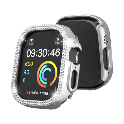 For Apple Watch Ultra 2 / Ultra 49mm Double Row Diamond Hollow PC Watch Case(Silver) by buy2fix