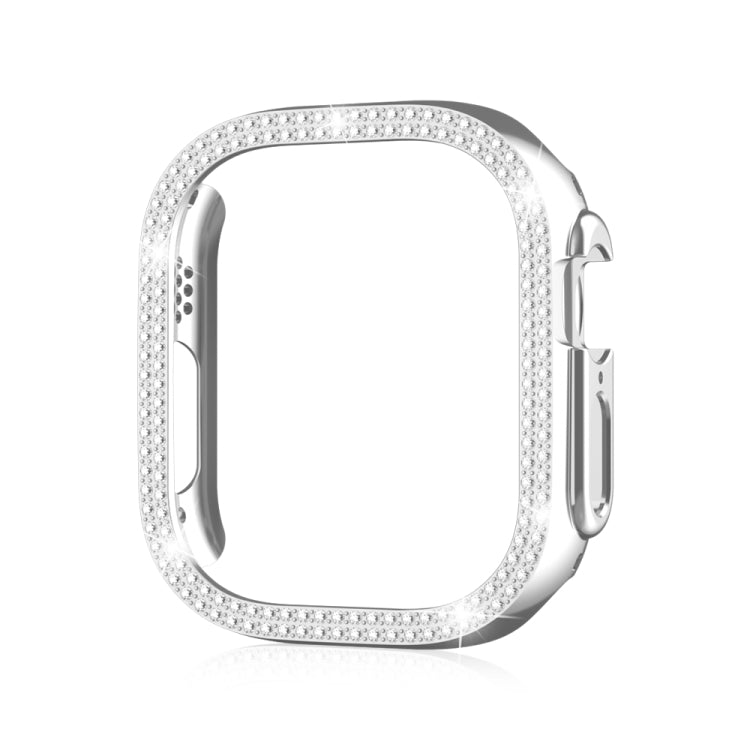 For Apple Watch Ultra 2 / Ultra 49mm Double Row Diamond Hollow PC Watch Case(Silver) by buy2fix