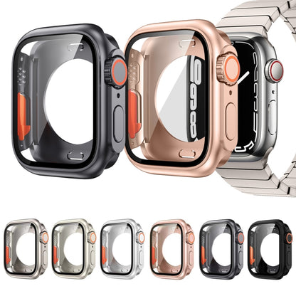 For Apple Watch Series 9 / 8 / 7 41mm Change to Ultra 49mm All-Inclusive Film Hybrid PC Watch Case(Rose Gold) - Watch Cases by buy2fix | Online Shopping UK | buy2fix