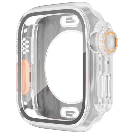 For Apple Watch Series 9 / 8 / 7 45mm Change to Ultra 49mm Waterproof All-Inclusive Film Hybrid PC Watch Case(Transparent) by buy2fix