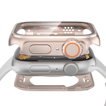 For Apple Watch Series 6 / 5 / 4 / SE 40mm Change to Ultra 49mm Waterproof All-Inclusive Film Hybrid PC Watch Case(Rose Gold) by buy2fix